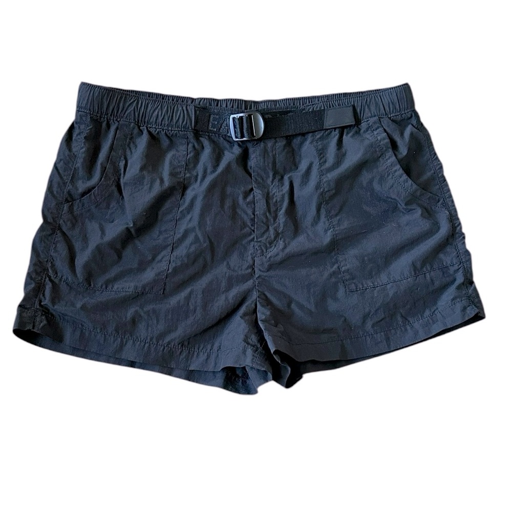 AMERICAN EAGLE black nylon shorts w/ attached belt size Large
